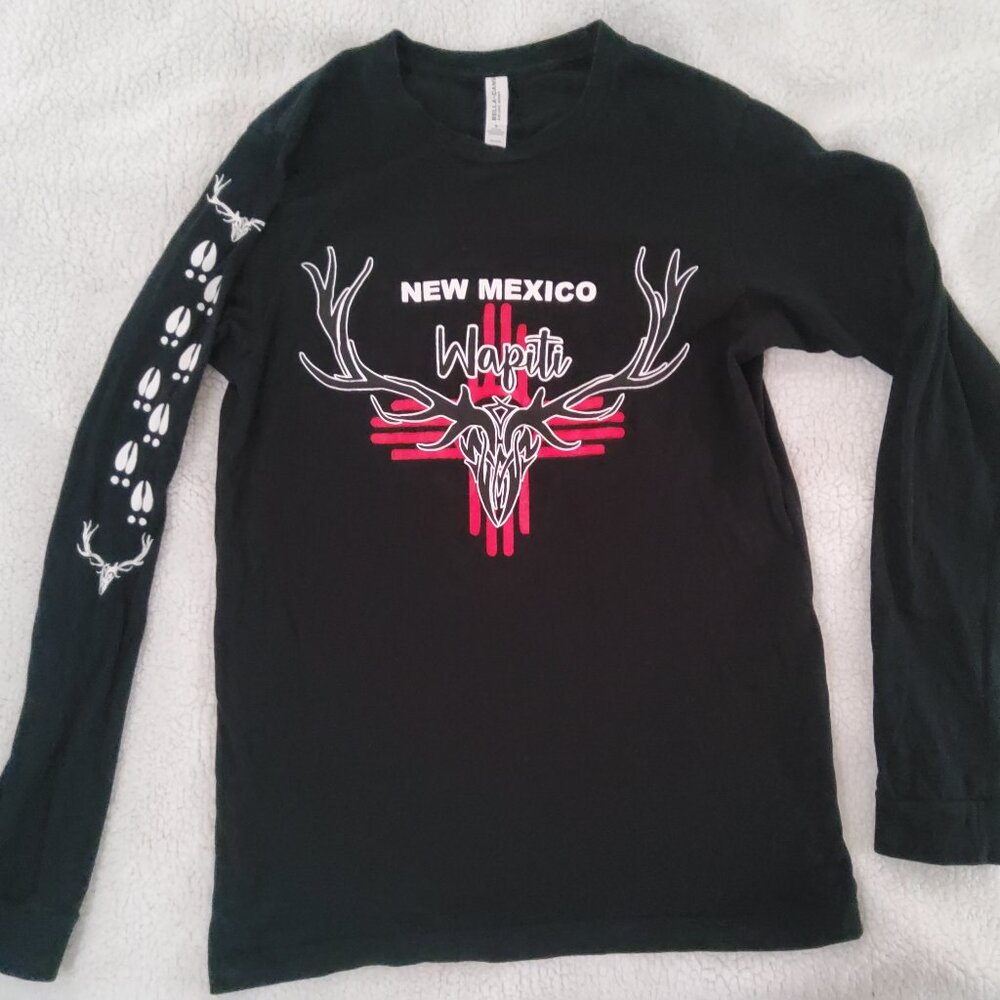 Wapiti New Mexico Elk Hunting Shirt Long Sleeve Antler Track Sleeve Black M